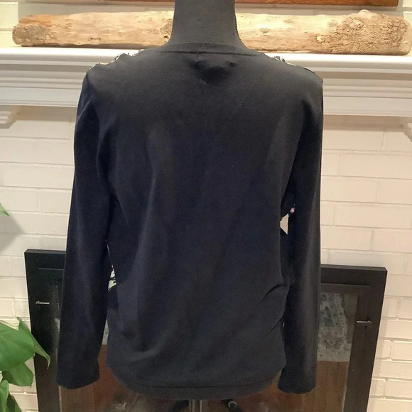 #324 Amazing Charter club Mixed Fabric Floral Cardigan Size Medium. - Picture 6 of 6